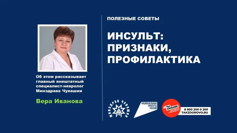 Невролог Минздрава Чувашии назвала признаки инсульта и меры профилактики